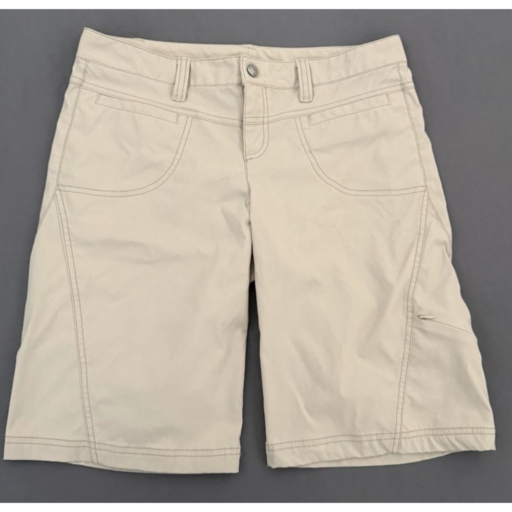 Athleta Dipper Bermuda Shorts Womens Size 10 Beige Quick Dry‎ Hiking Pockets